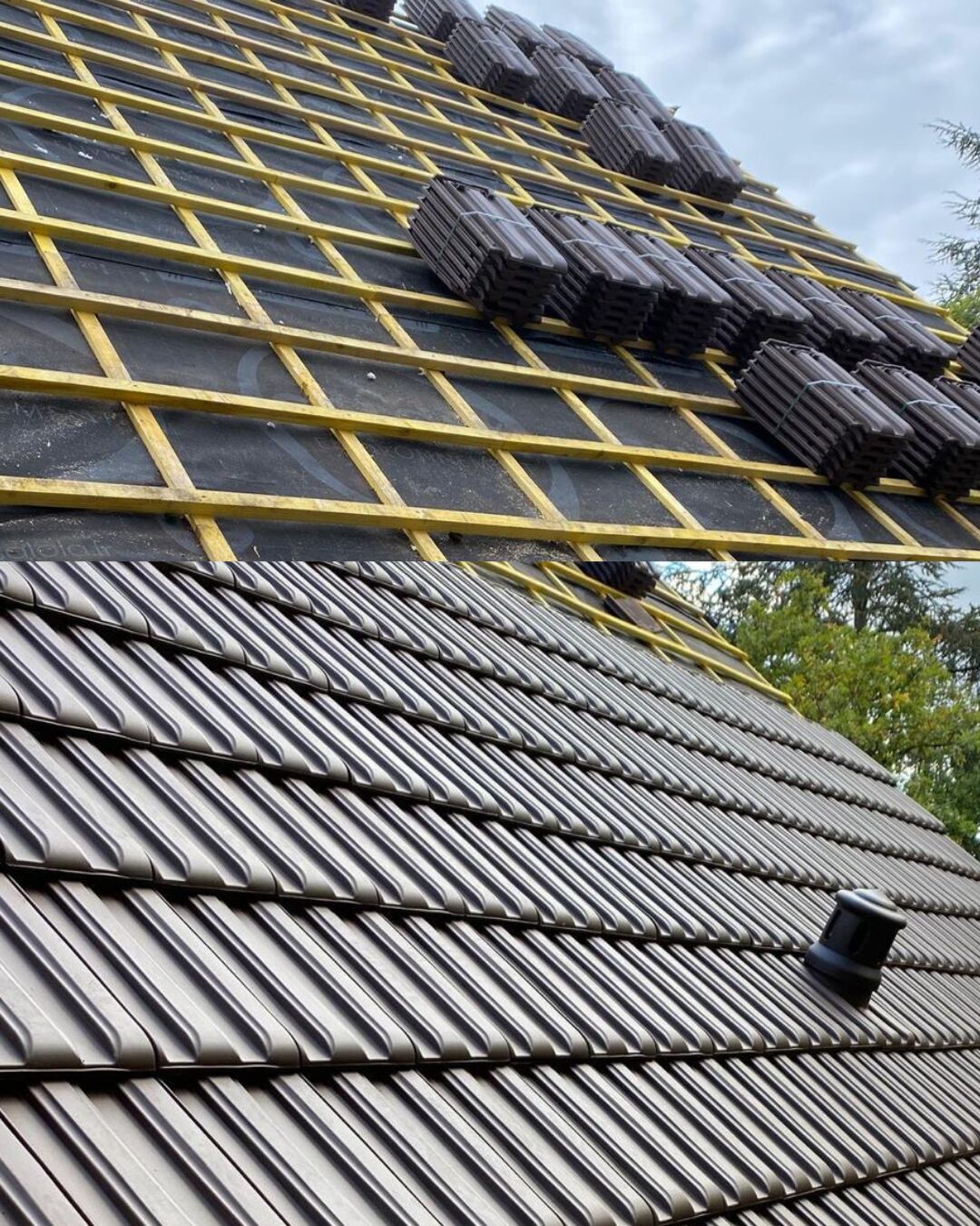 Couverture neuve en tuile anthracite en Loire-Atlantique